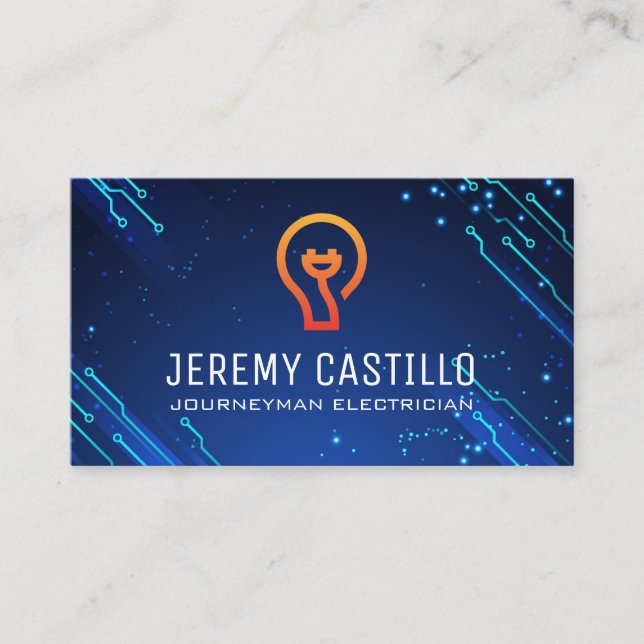 Plugs | Glühbirnen | Moderne Elektrotechnik Visitenkarte (Vorderseite)