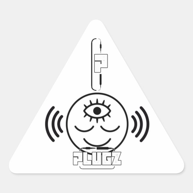 Plugz-Aufkleber Dreieckiger Aufkleber (Vorderseite)