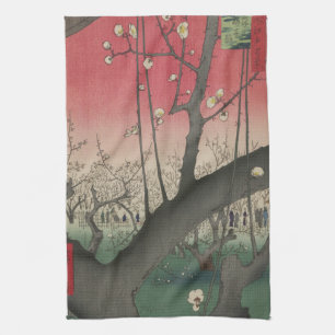 Plum Anwesen Japanisch Edo Woodblock Plum Geschirrtuch