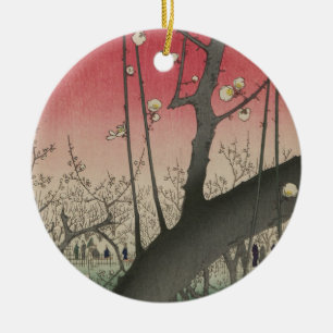 Plum Anwesen Japanisch Edo Woodblock Plum Keramik Ornament