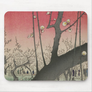 Plum Anwesen Japanisch Edo Woodblock Plum Mousepad