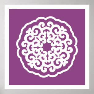 Plum Asian Moods Mandalla Poster