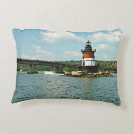 Plum Beach Lighthouse, Rhode Island Accent Pillow Zierkissen