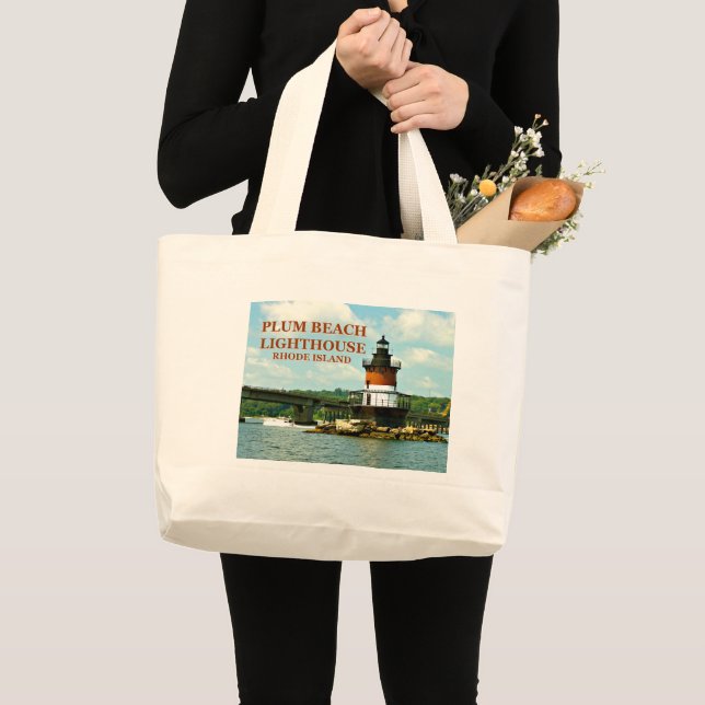 Plum Beach Lighthouse, Rhode Island Tote Bag Jumbo Stoffbeutel (Vorderseite (Produkt))