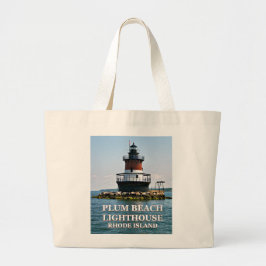 Plum Beach Lighthouse, Rhode Island Tote Bag Jumbo Stoffbeutel