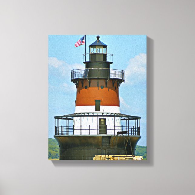 Plum Beach Lighthouse, Rhode Island Wrapped Canvas Leinwanddruck (Vorderseite)
