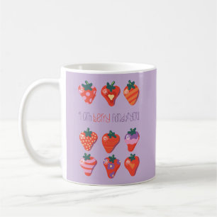 Plum Berry Fond von Ihnen Illustrierte Erdbeere Kaffeetasse