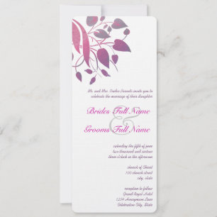 Plum Berry Grey Leaf Swirl Wedding Invites Einladung