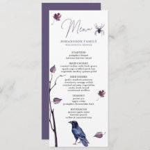 PLUM BLACK CROW SPIDER AUTUMN LEAVES HALLOWEEN