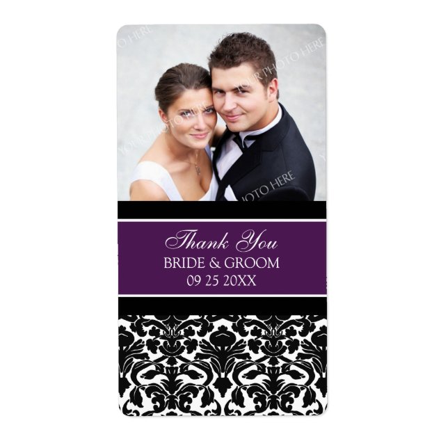 Plum Black Damask Foto Wedelmarken (Vorne)