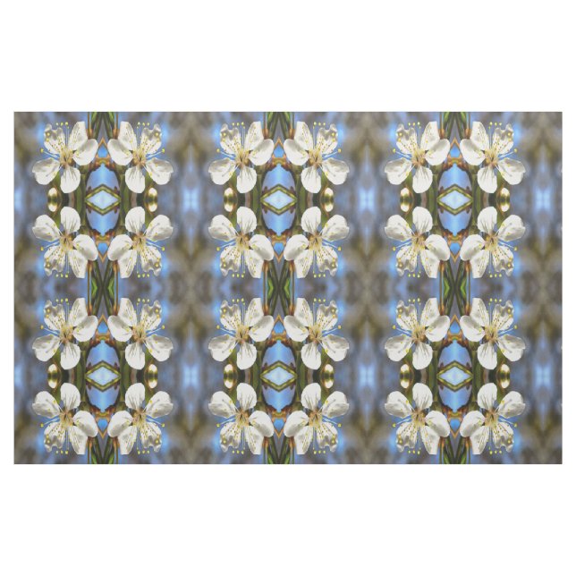 Plum Blossom Botanische Kunst Stoff (Fat Quarter (45,7 x 55,9 cm))