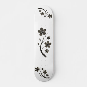Plum Blossom - Botanisches Design auf Skateboard