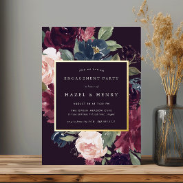 Plum Blossom Engagement Party Folieneinladung