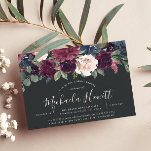 Plum Blossom Herbst Winter Floral Brautparty Einladung