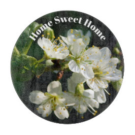 Plum Blossom Home Sweet Home Glass Cutting Board Schneidebrett
