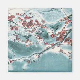 Plum Blossom im Schnee Magnet