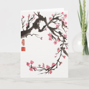 Plum Blossom Kurve Blankenkarte Karte