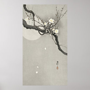 Plum Blossom Moonlit Elegante von Ohara Koson Poster