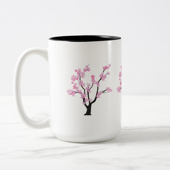 Plum Blossom Tree Zweifarbige Tasse (Links)