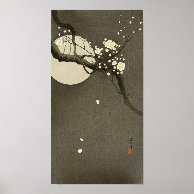 Plum Blossoms at Night by Ohara Koson Vintage Poster (Vorne)