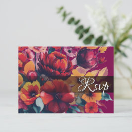 Plum Bouquet UAWG QR Code Response Card RSVP Karte