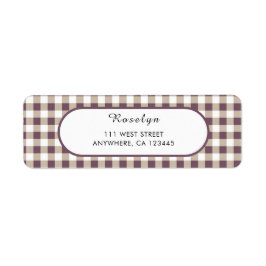 Plum Buffalo Kariert Holiday Return Address Label