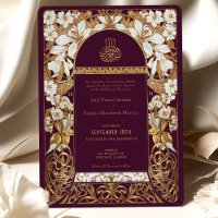 Plum Burgundy Islamische Hochzeit Antique Gold Mos