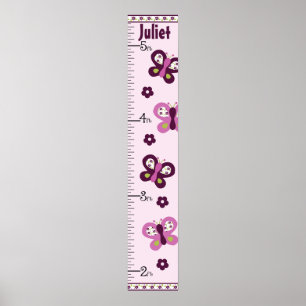 Plum Butterfly Growth Chart Behalten auf 8x44! Poster