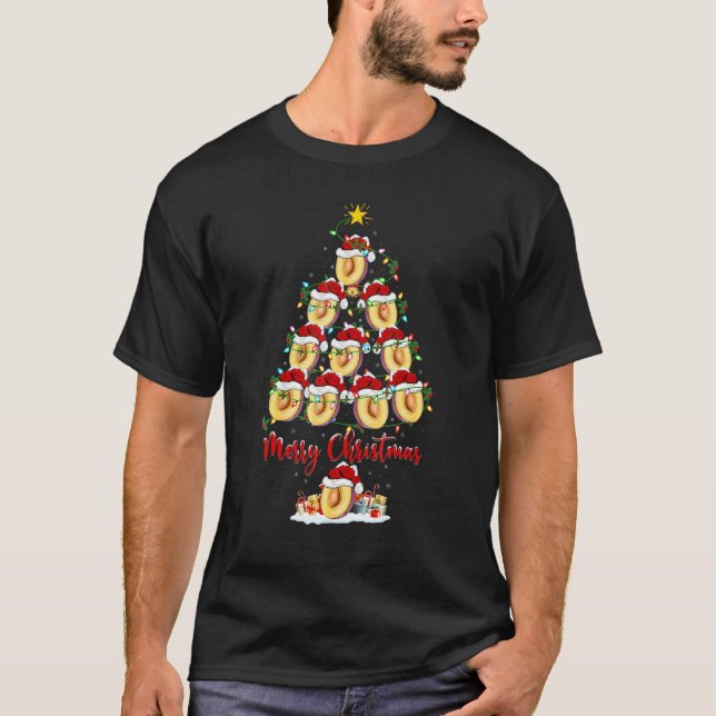 Plum Christmas Tree Lights Santa Plum Xmas T-Shirt (Vorderseite)