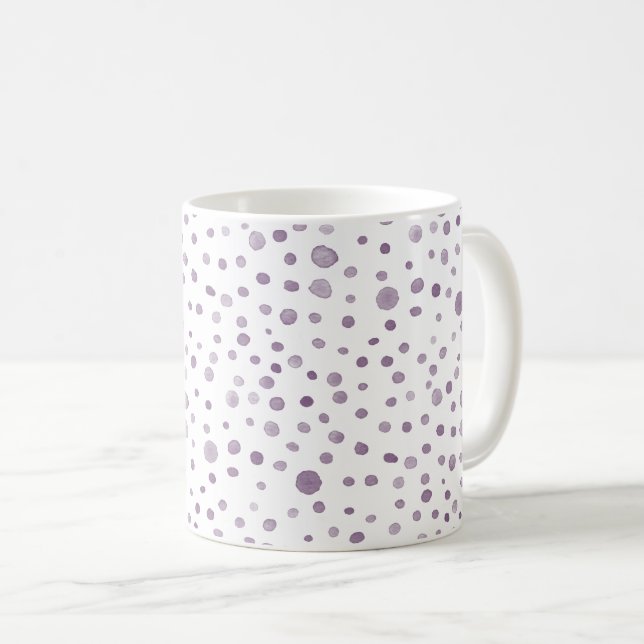 Plum Confetti Wasserfarbe Dots Klassische Tasse (VorderseiteRechts)