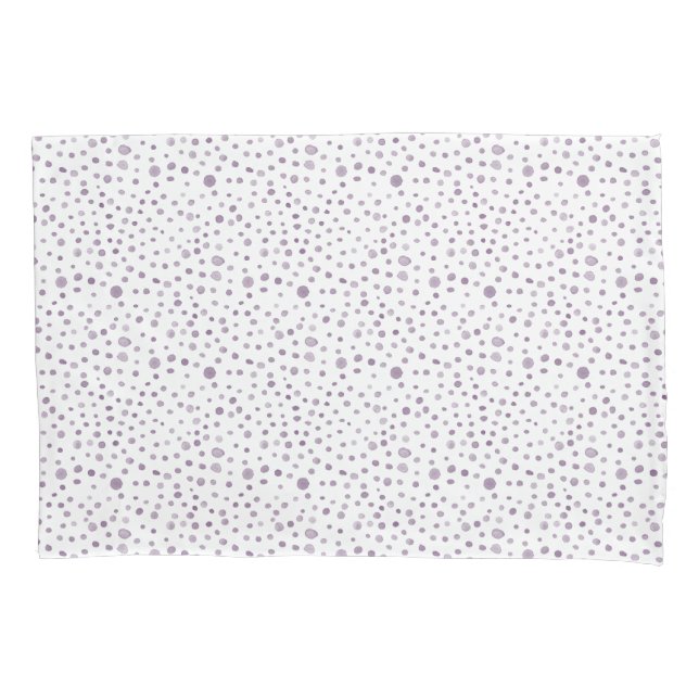 Plum Confetti Wasserfarbe Dots Pillowcase Kissenbezug (Vorderseite)