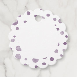 Plum Confetti Wasserfarbe Punkte Liebesmarken Geschenkanhänger