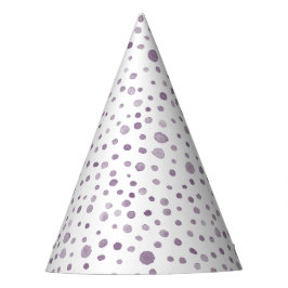 Plum Confetti Watercolor Dots Party Hat Partyhütchen