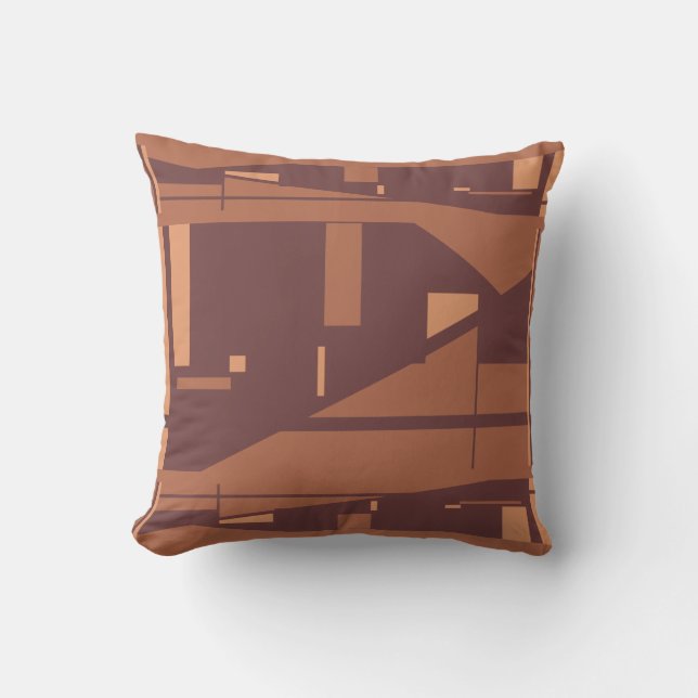 Plum Coral Turquoise Mediterranes Mosaik Abstrakt Kissen (Vorderseite)