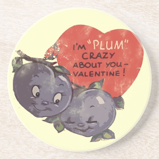 Plum Crazy über mein Valentine Sandstein Untersetzer (Vorne)