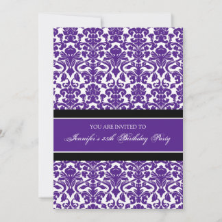 Plum Damask 35. Geburtstagsparty Einladungen