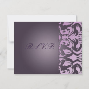 Plum Damask/RSVP-Karten erfordern 12x18 RSVP Karte