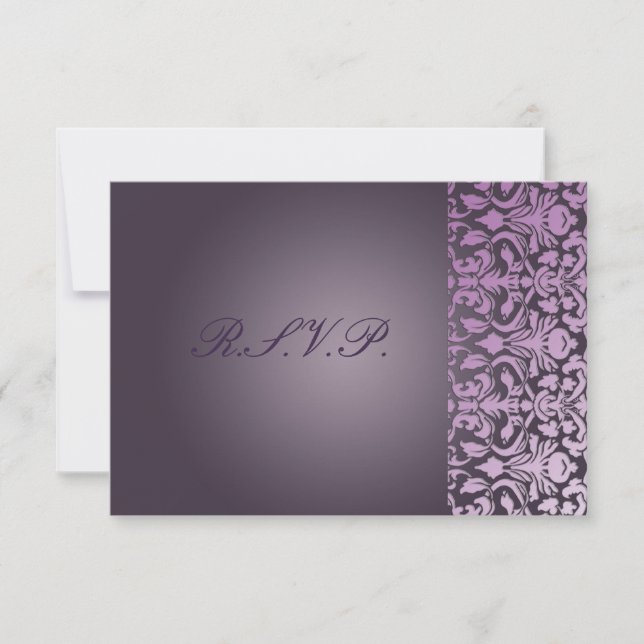 Plum Damask/UAWG RSVP Karte (Vorderseite)