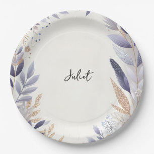 Plum Fall Summer Lavender Sage Brautparty Pappteller