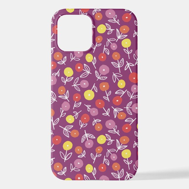 Plum Floral Ditsy iPhone Case Hülle (Rückseite)