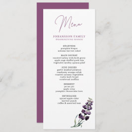 PLUM FOXGLOVE BLUME ERNTEDANK DINNER MENÜ MENÜKARTE