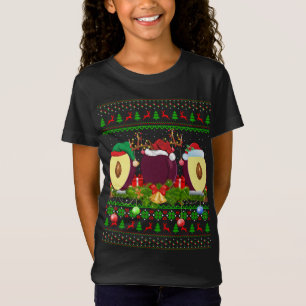 Plum Fruit Lover Xmas Santa Ugly Plum Weihnachten T-Shirt