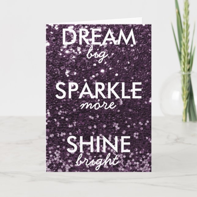 Plum Glitzer Dream Sparkle Shine Karte (Vorderseite)