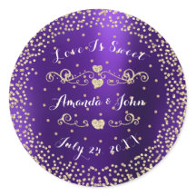 Plum Gold Rose Glitzer Save the Date Liebe ist süß
