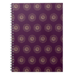 Plum | Golden Zinnia Flower Medallions Notizblock