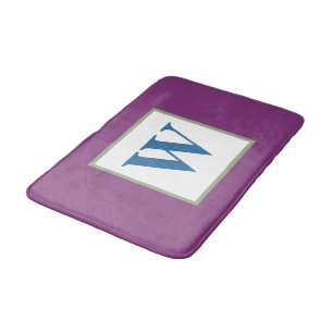Plum Green Blue Monogram Badematte