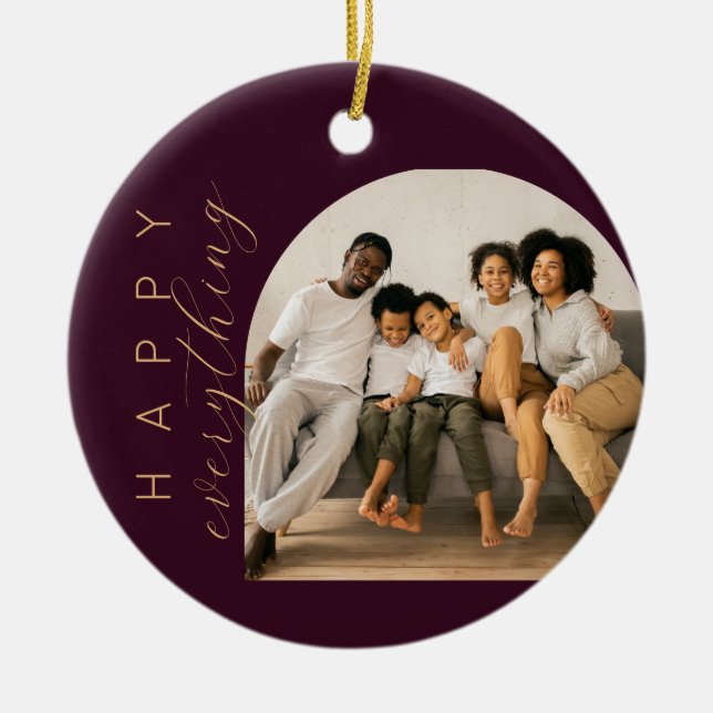 Plum Happy Ealles Keramik Ornament (Vorne)