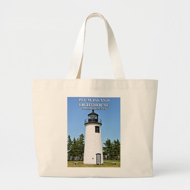 Plum Island Lighthouse, Massachusetts Tote Bag Jumbo Stoffbeutel (Vorne)