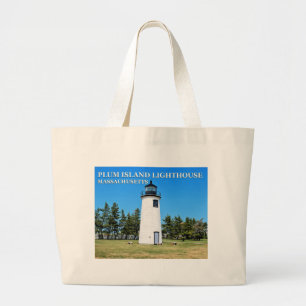 Plum Island Lighthouse, Massachusetts Tote Bag Jumbo Stoffbeutel