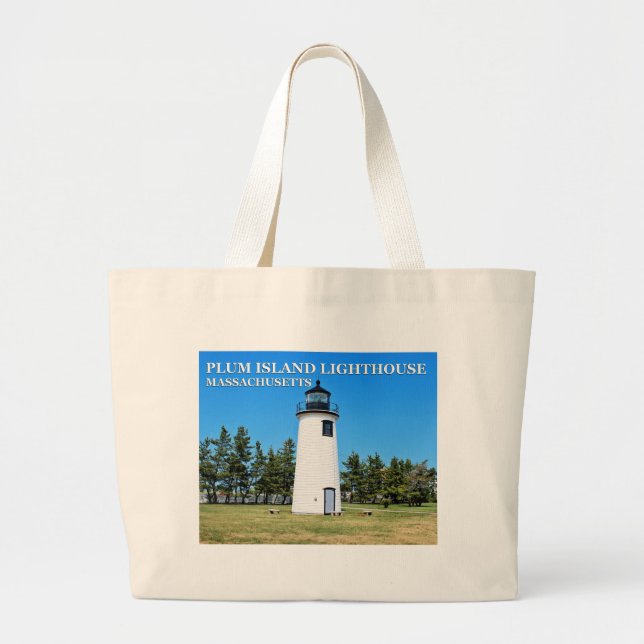 Plum Island Lighthouse, Massachusetts Tote Bag Jumbo Stoffbeutel (Vorne)